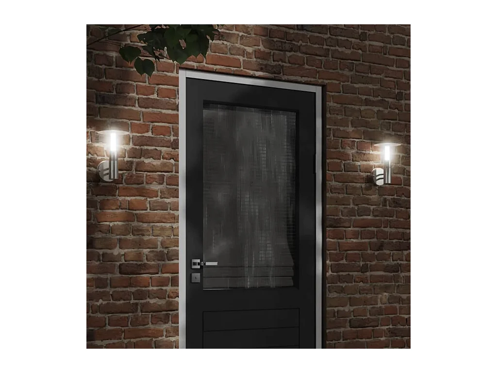 Applique murale d'extérieur argenté acier inoxydable FR348719