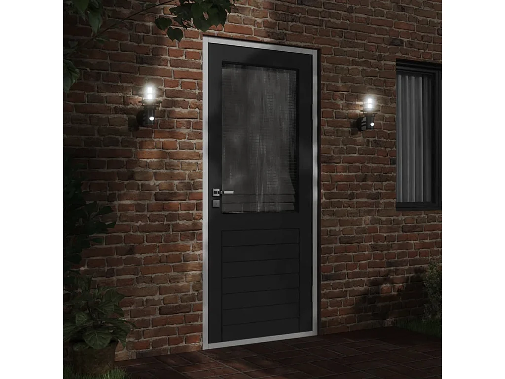 Apliques de exterior con sensor 2 uds acero inoxidable negro ES959369