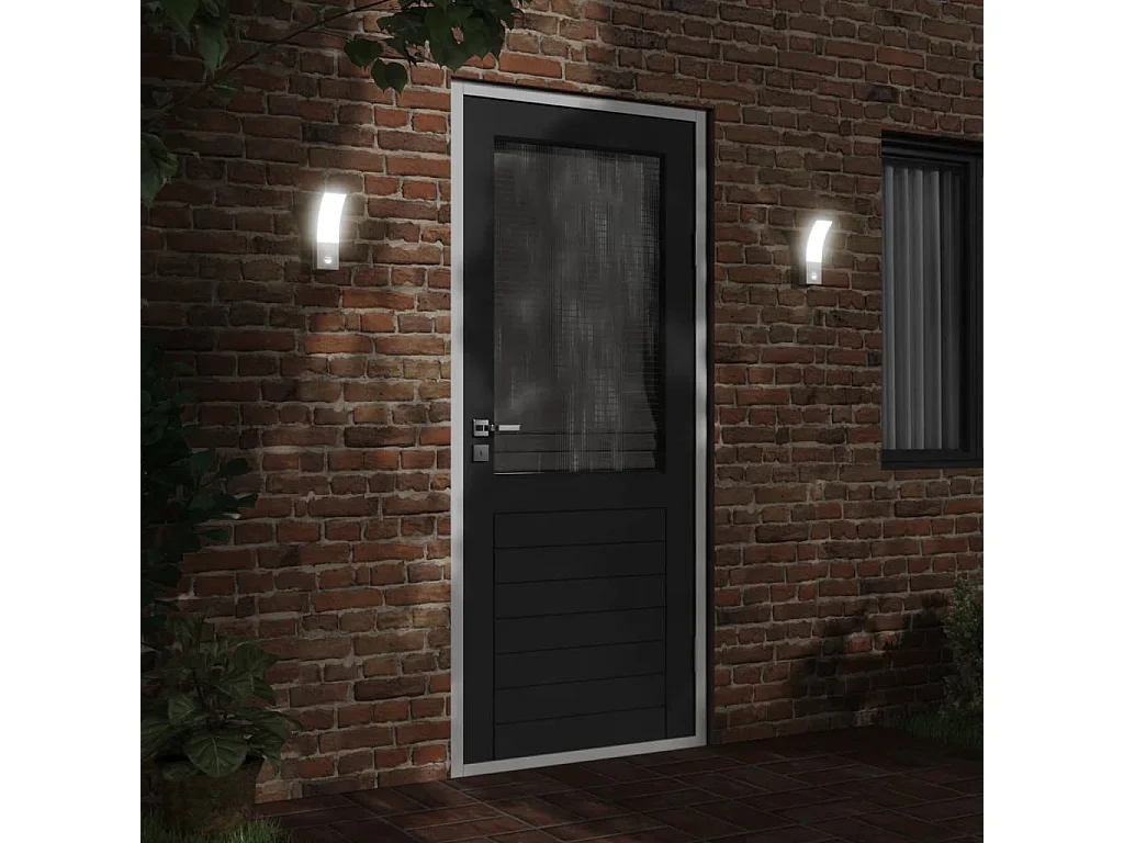 Candeeiro parede LED exterior c/ sensor alumínio fundido branco PT792801