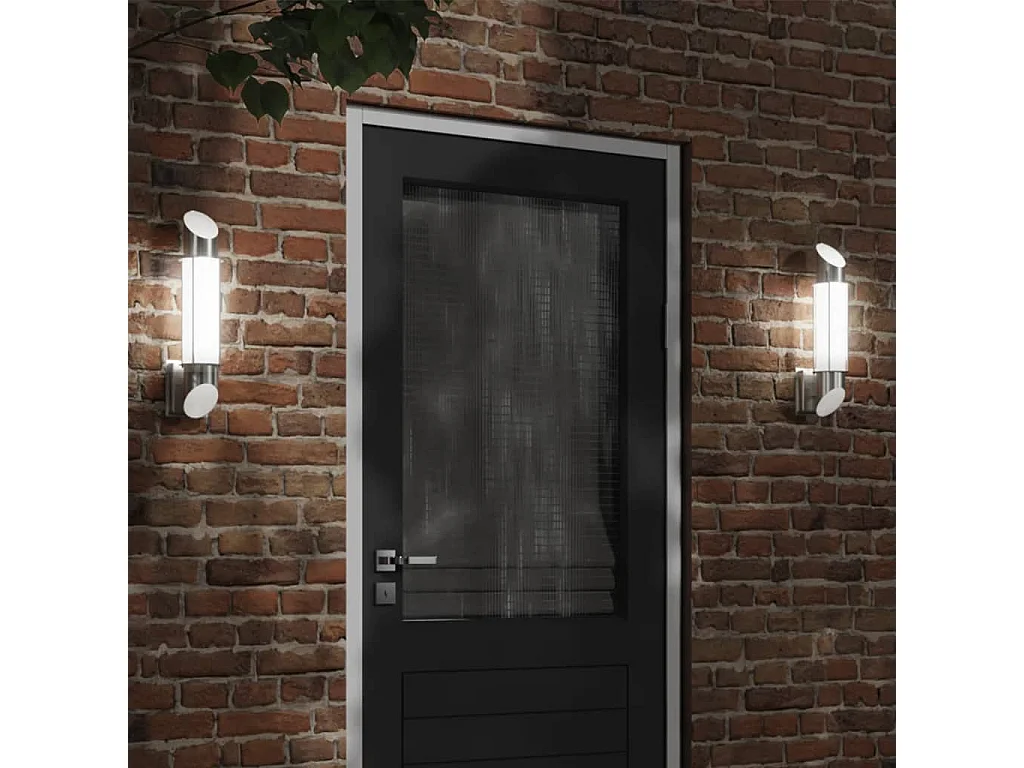 Applique murale d'extérieur argenté acier inoxydable FR683634