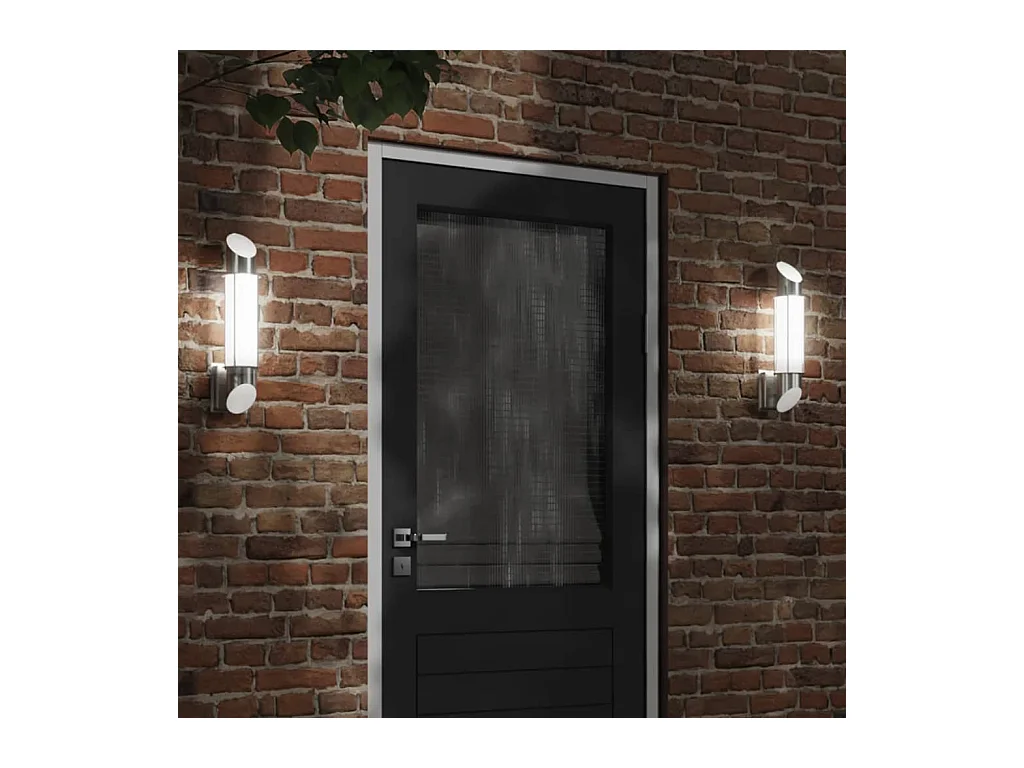 Applique murale d'extérieur argenté acier inoxydable FR683634