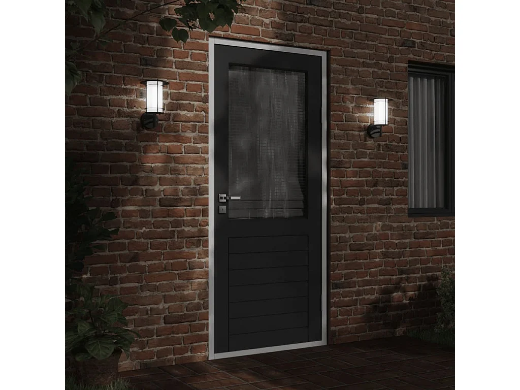 Candeeiro de parede para exterior aço inoxidável preto PT439098