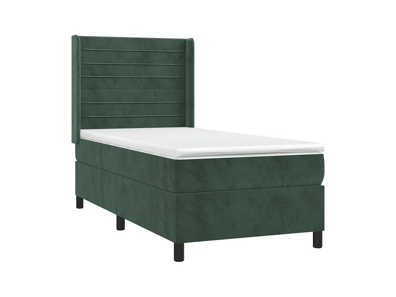 Ensemble complet boxspring + matelas Vert foncé 90x190 cm FR96675