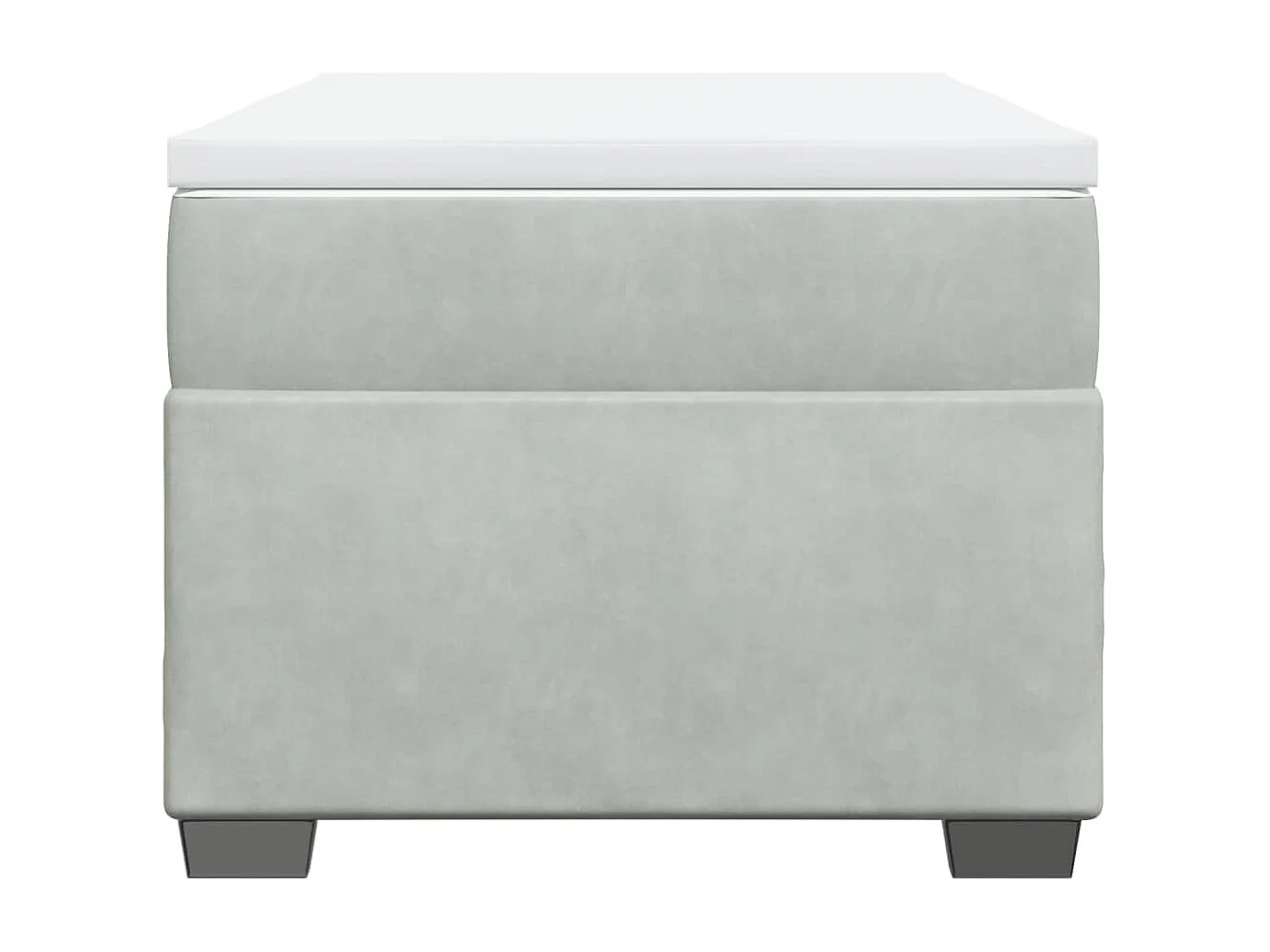 Cama box spring con colchón terciopelo gris claro 80x200 cm ES616336