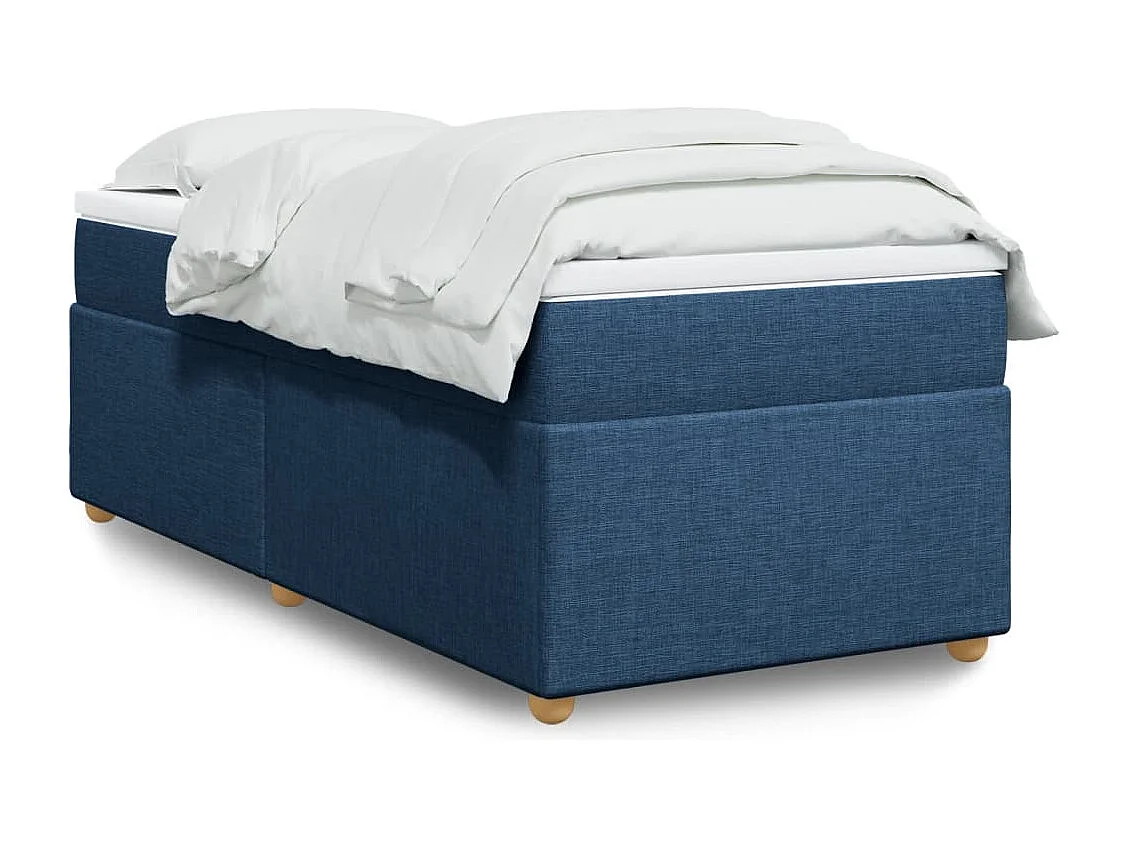 Ensemble complet boxspring + matelas Bleu 100x200 cm Tissu FR86354