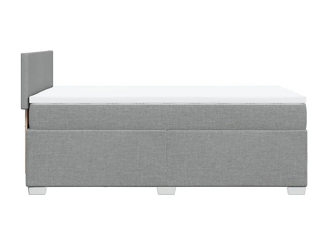 Cama box spring - 90x190 cm com molas/colchão tecido cinzento-claro PT683408