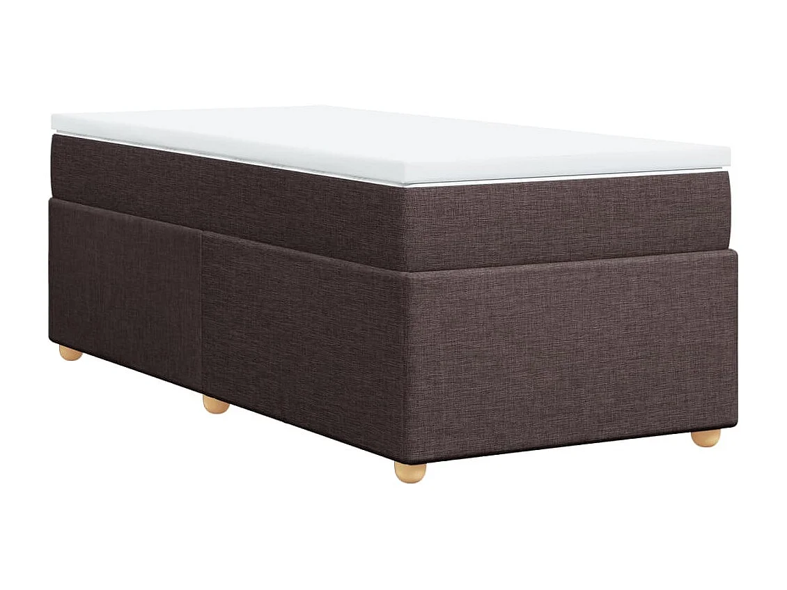 Cama box spring - 100x200 cm com molas/colchão tecido castanho-escuro PT387022