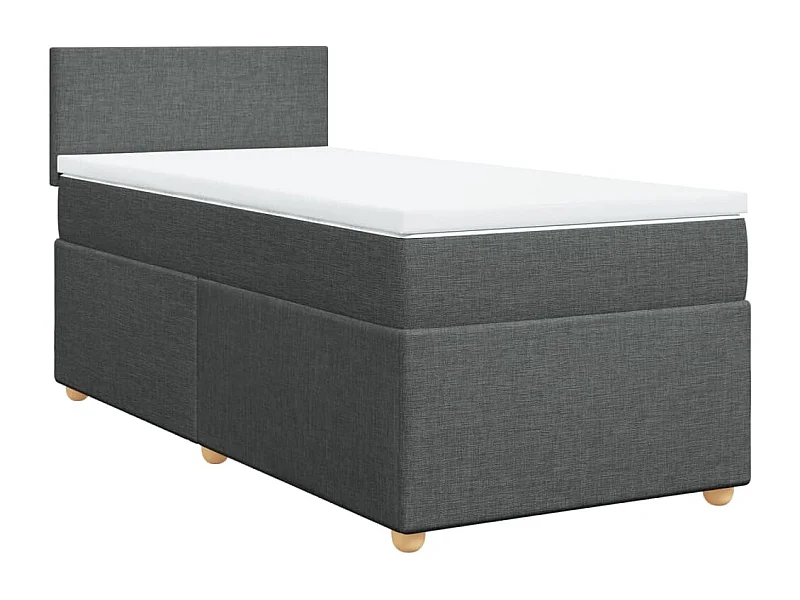 Cama box spring - com colchão solteiro tecido cinzento-escuro PT286344