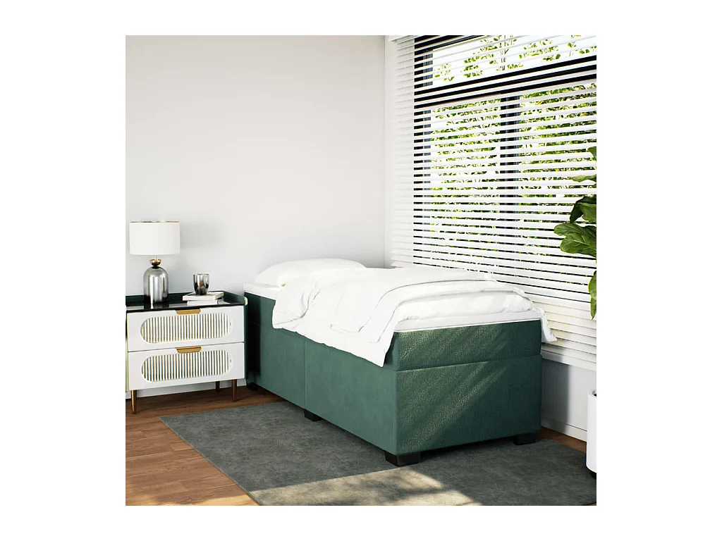Sommier à lattes de lit et matelas Vert foncé 80x200 cm Velours FR67711