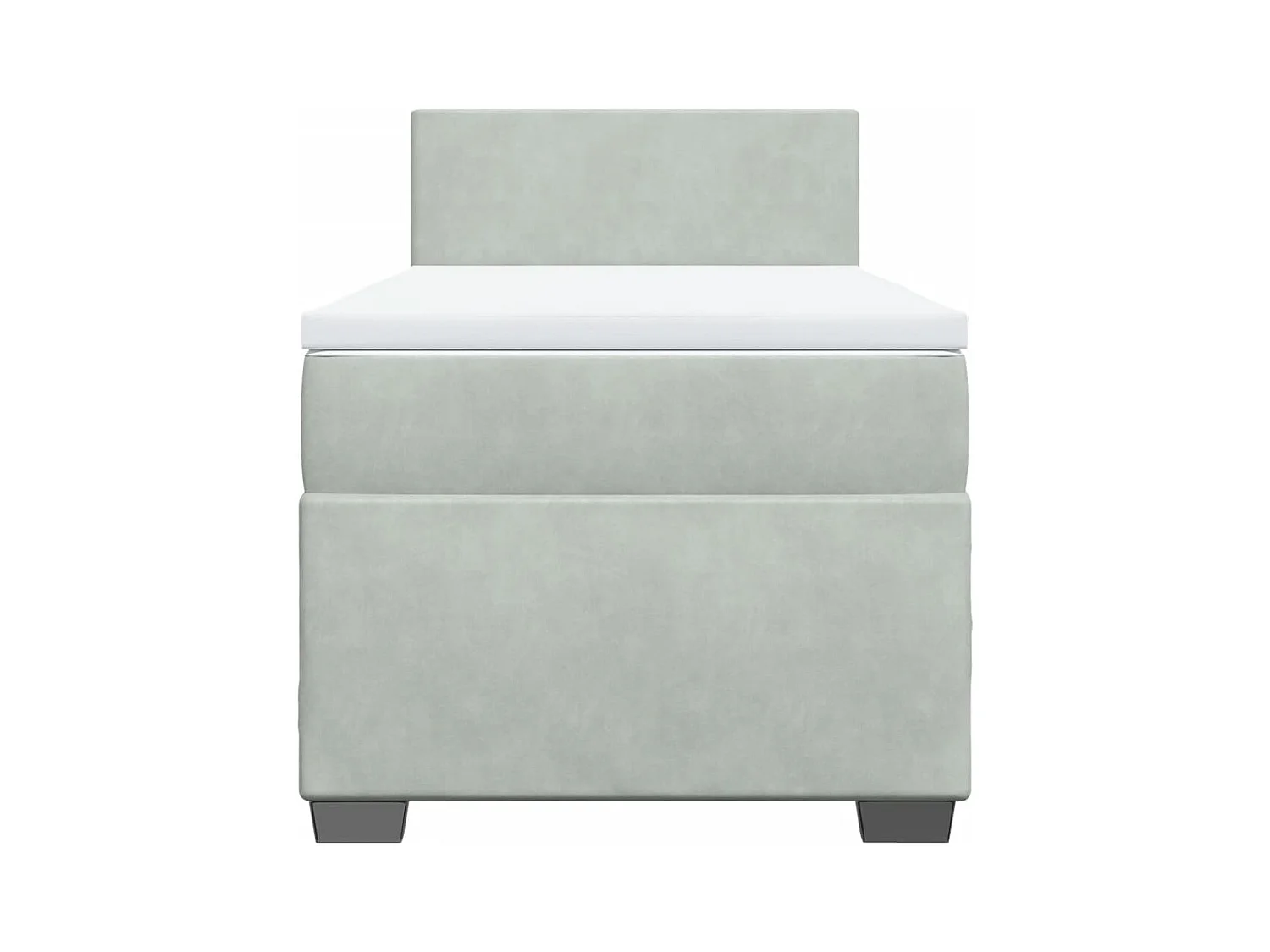 Boxspring met matras fluweel lichtgrijs 90x190 cm BE584948