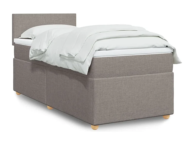 Ensemble complet boxspring + matelas Taupe 100x200 cm Tissu FR59071