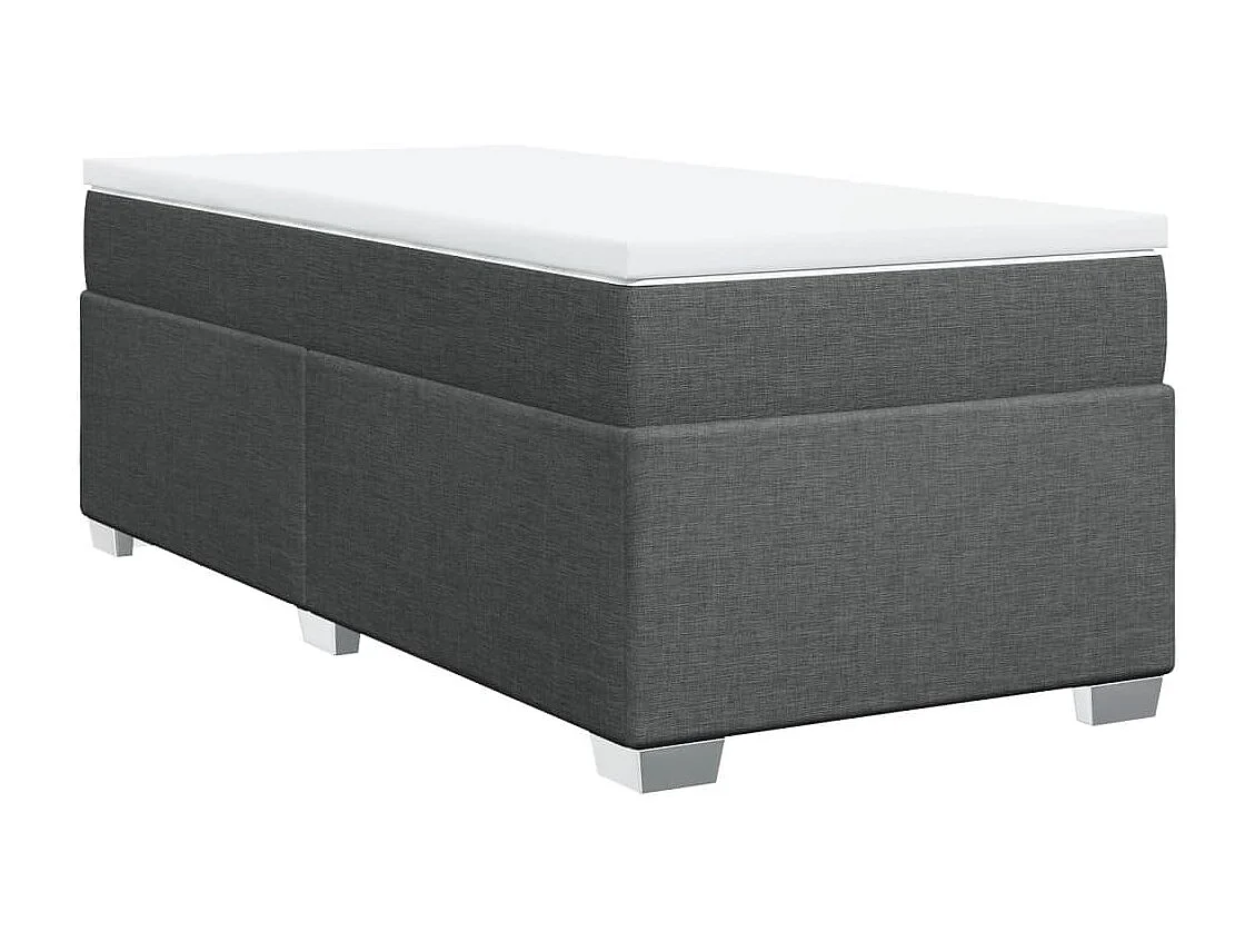 Cama box spring con colchón tela gris oscuro 90x190 cm ES512599