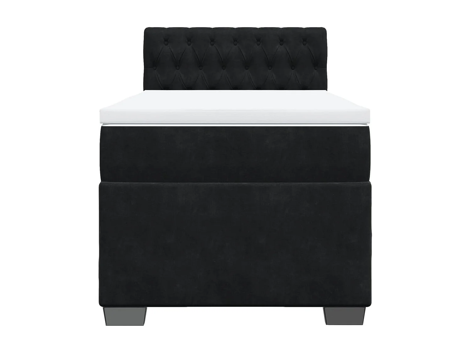 Cama box spring - 90x190 cm com molas/colchão veludo preto PT740473