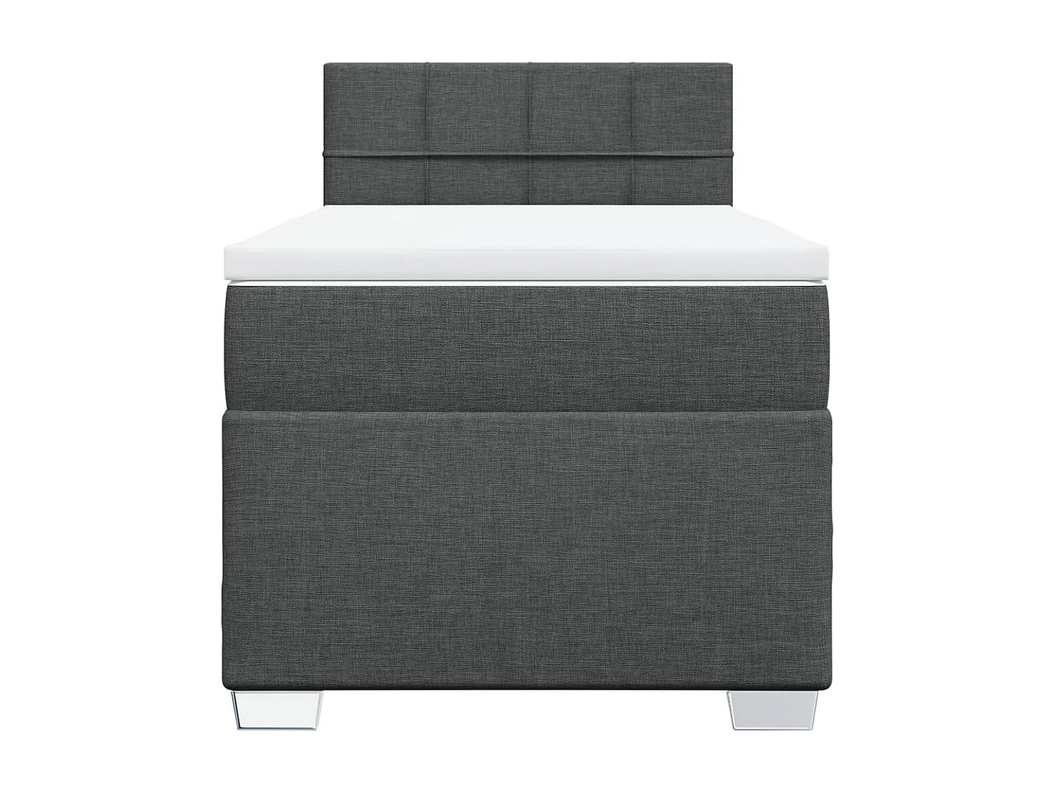 Cama box spring - 80x200 cm com molas/colchão tecido cinzento-escuro PT986745