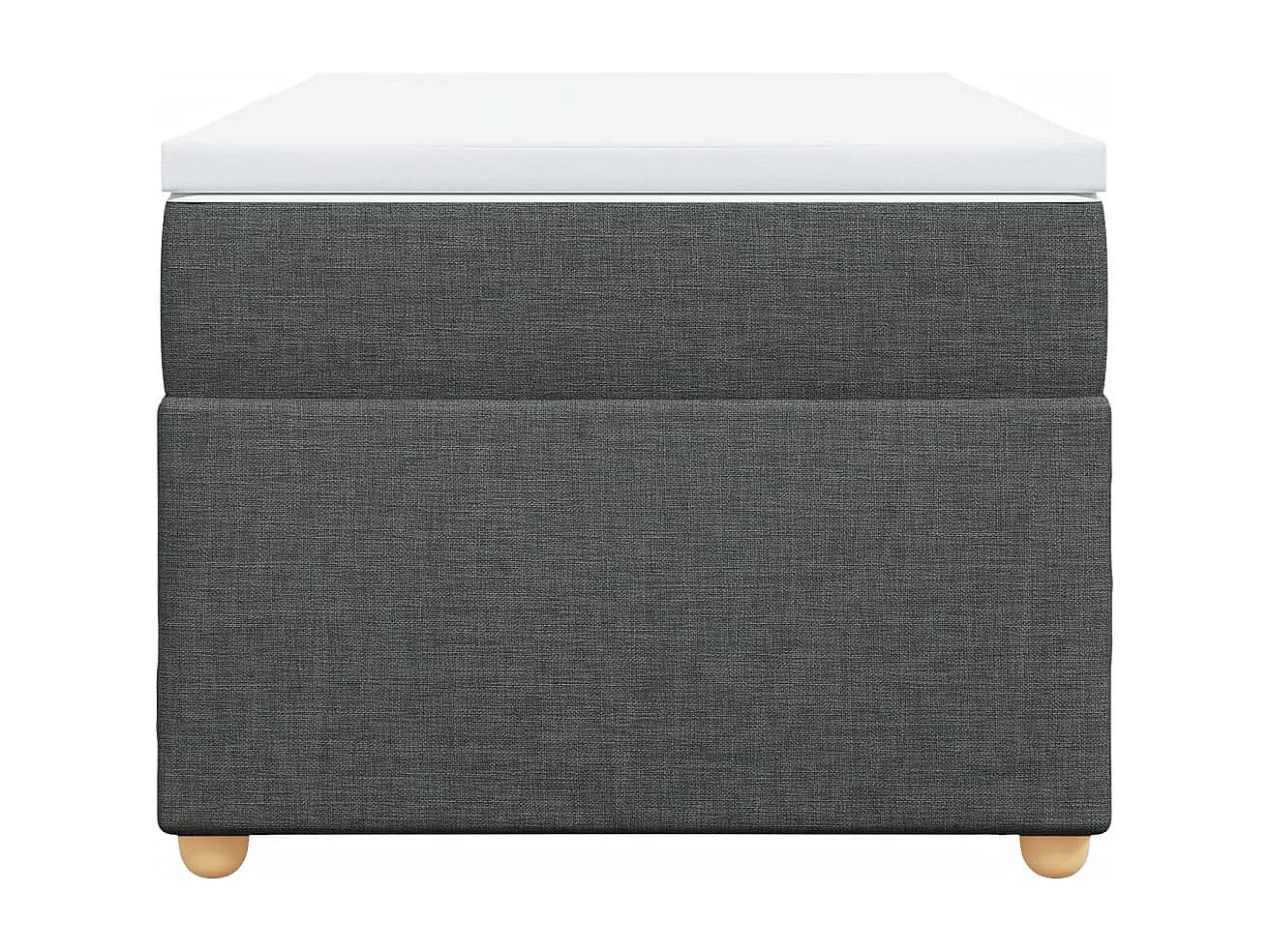 Cama box spring con colchón tela gris oscuro 80x200 cm ES581990