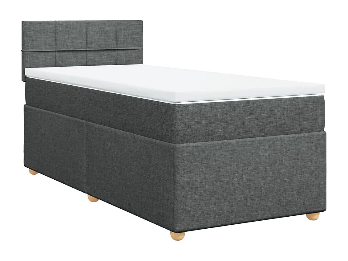 Cama box spring - com colchão solteiro tecido cinzento-escuro PT104480