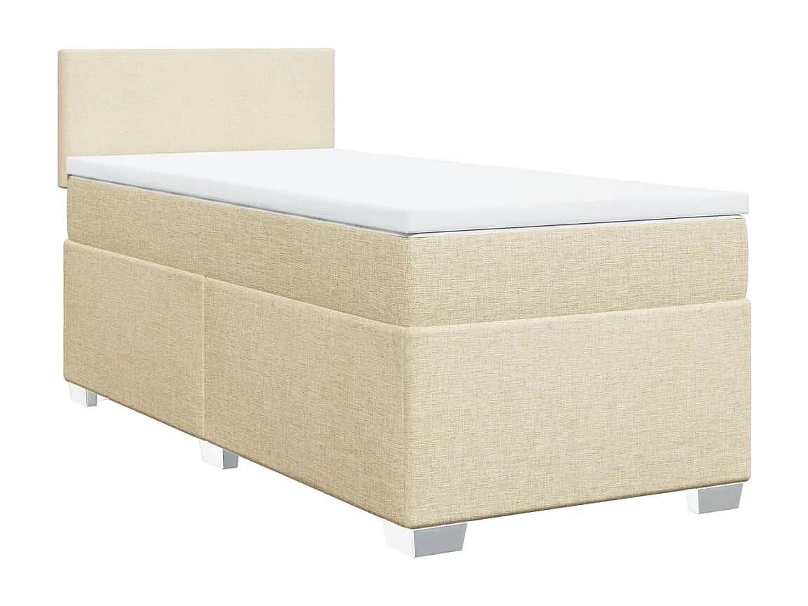 Ensemble complet boxspring + matelas Crème 100x200 cm Tissu FR76810