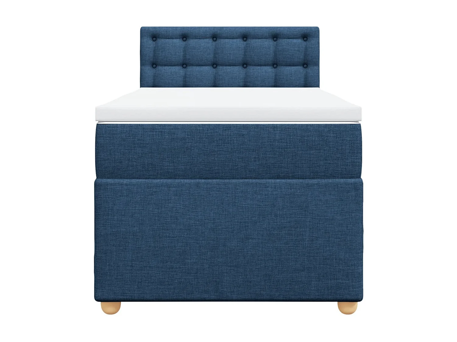Cama box spring con colchón tela azul 80x200 cm ES949227