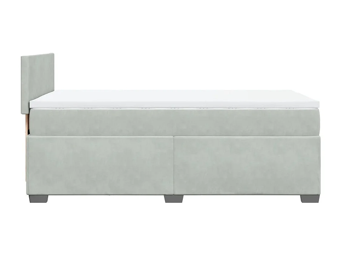 Sommier à lattes de lit et matelas Gris clair 80x200 cm Velours FR88906