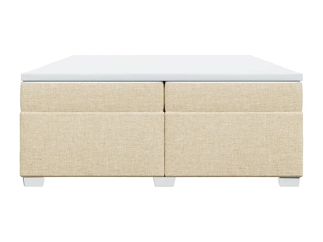 Cama box spring con colchón tela color crema 200x200 cm ES803520