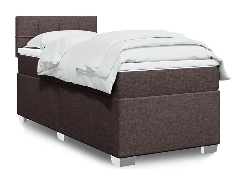 Ensemble complet boxspring + matelas Marron foncé 80x200 cm FR60893