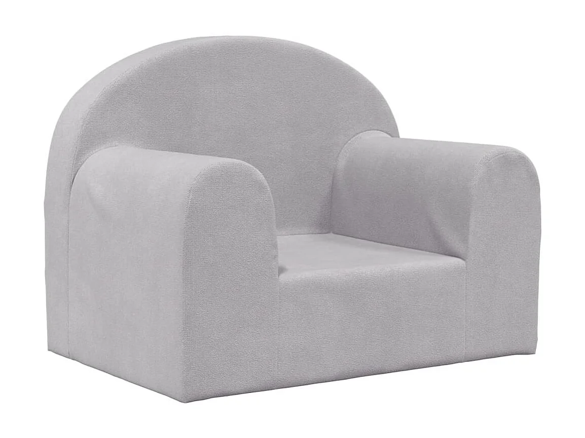 Canapé pour enfants gris clair peluche douce FR148962