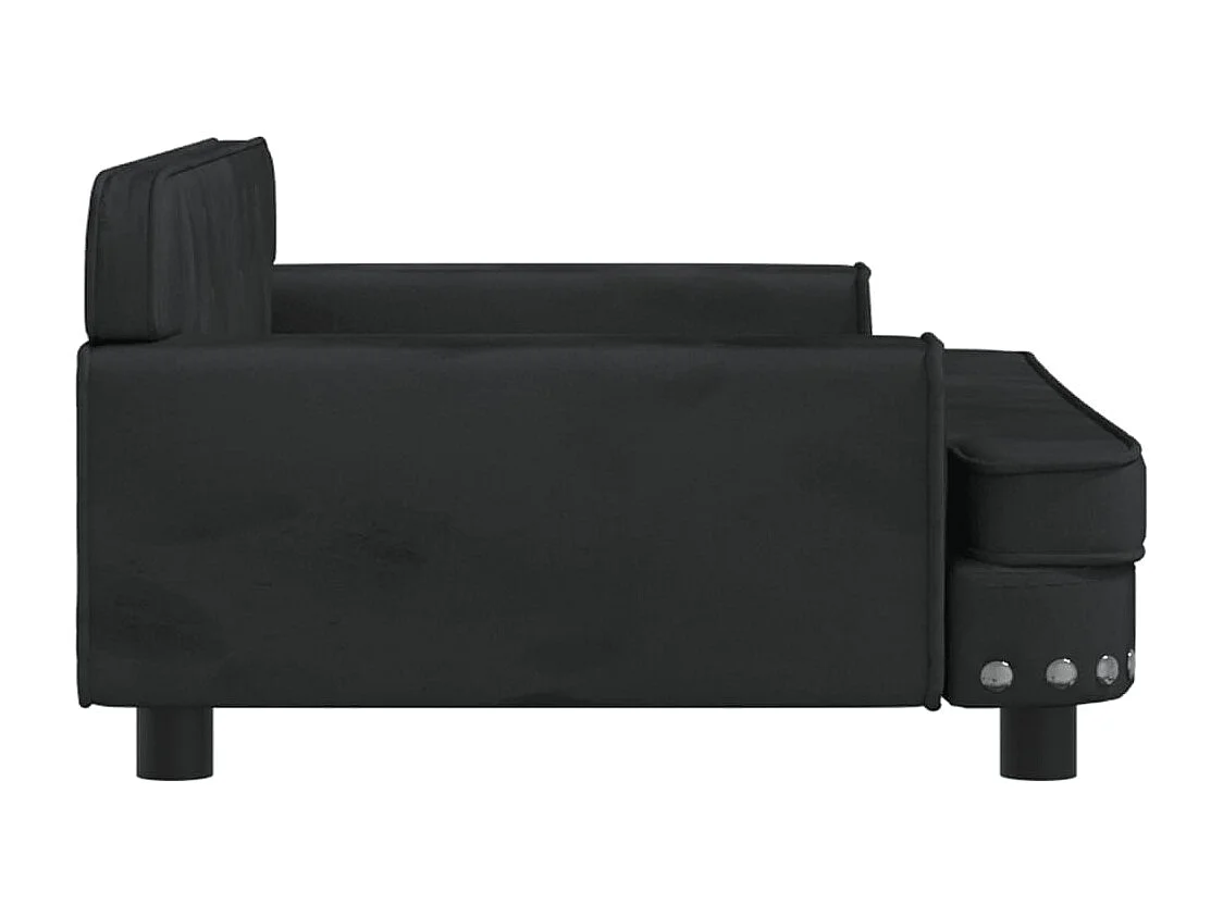 Canapé pour enfants noir 90x53x30 cm velours FR740717