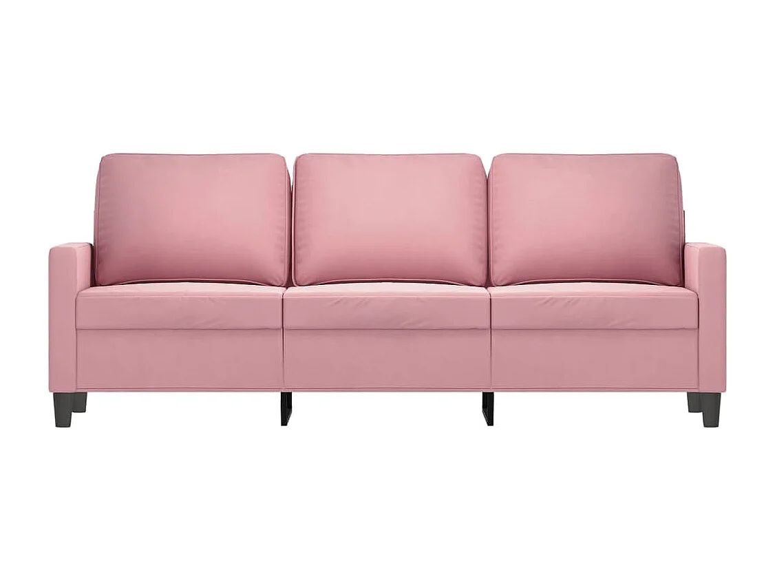 Driezitsbank 180 cm fluweel roze BE885626