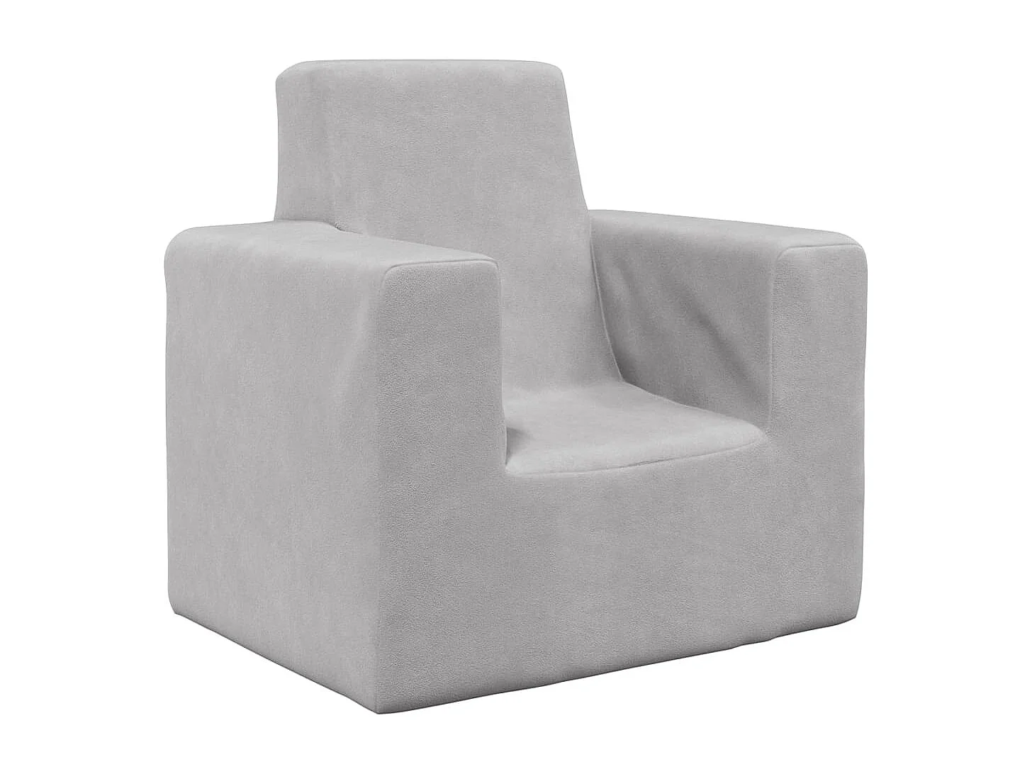 Kinderbank zacht pluche lichtgrijs BE377850