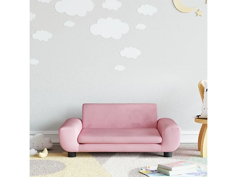 Canapé pour enfants rose 70x45x33 cm velours FR956161