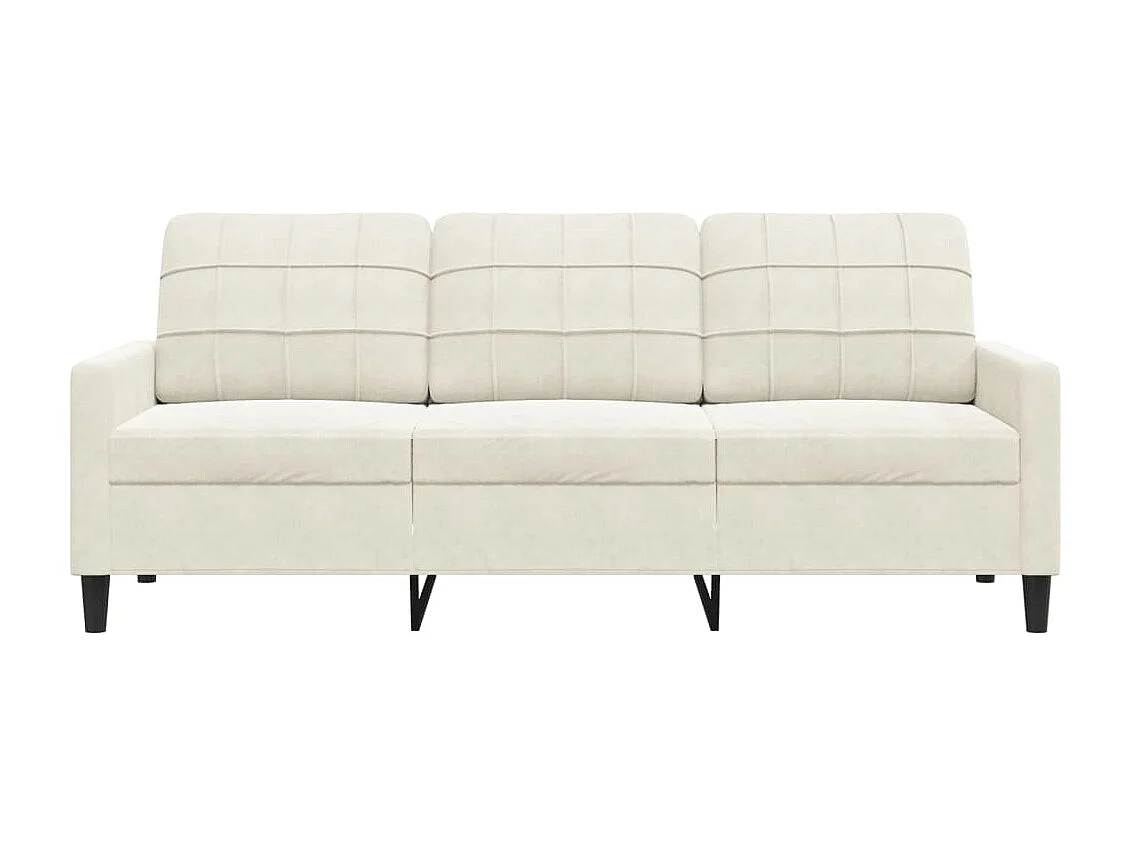 Canapé à 3 places Crème 180 cm Velours FR824573