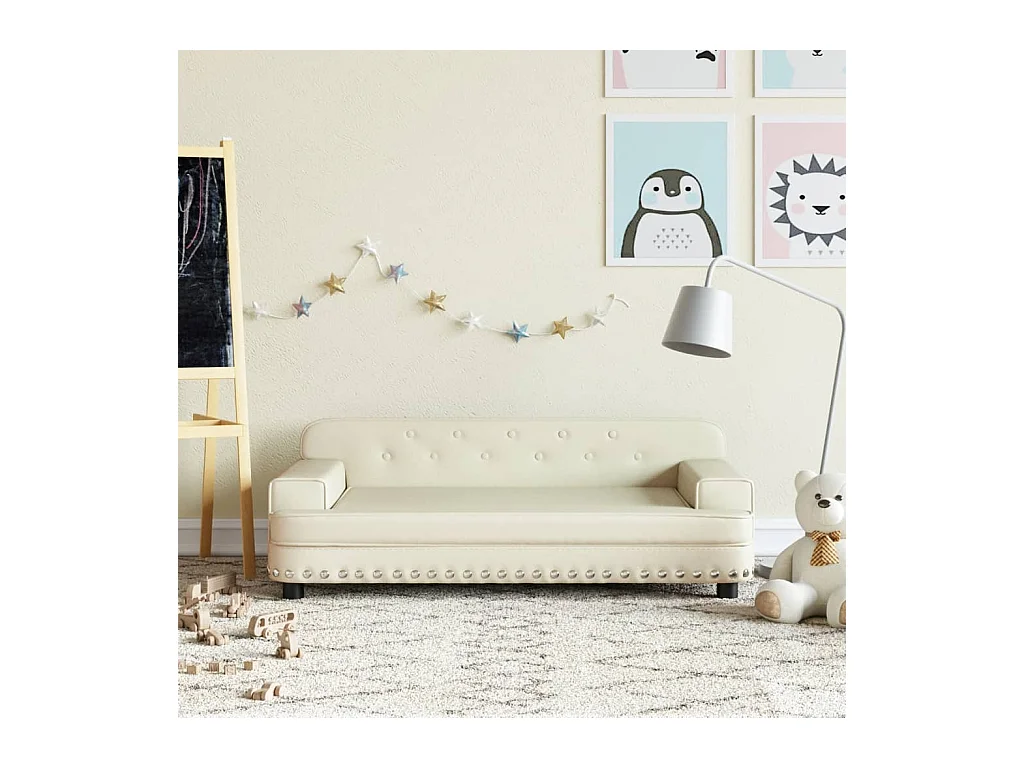 Canapé pour enfants crème 90x53x30 cm similicuir FR860583