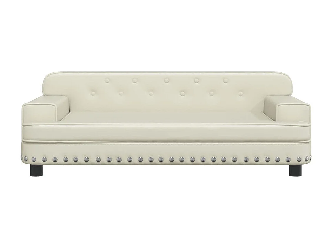 Sofá infantil 90x53x30 cm couro artificial cor creme PT416037