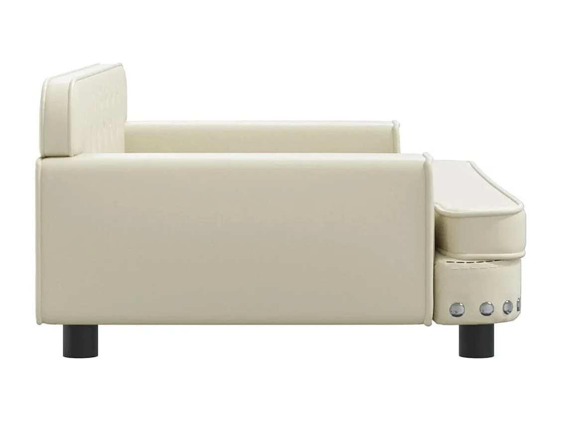 Sofá infantil 90x53x30 cm couro artificial cor creme PT416037