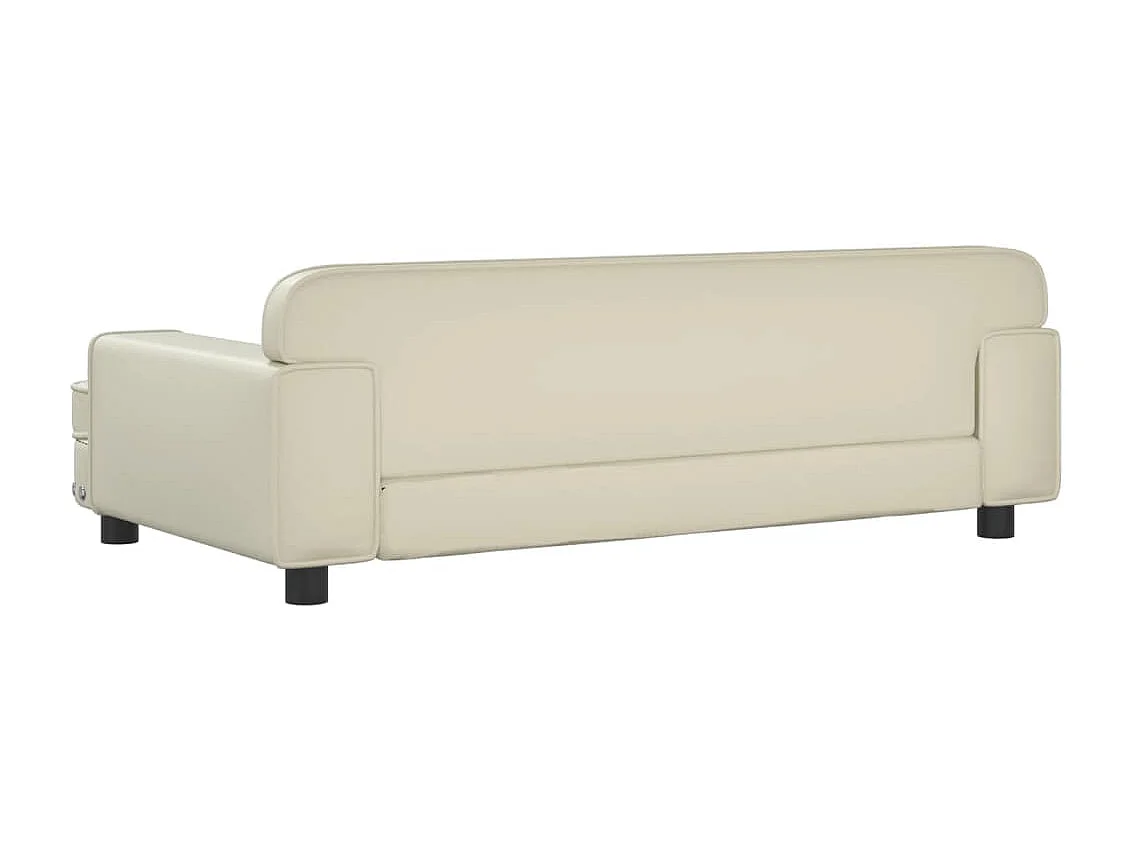 Sofá infantil 90x53x30 cm couro artificial cor creme PT416037