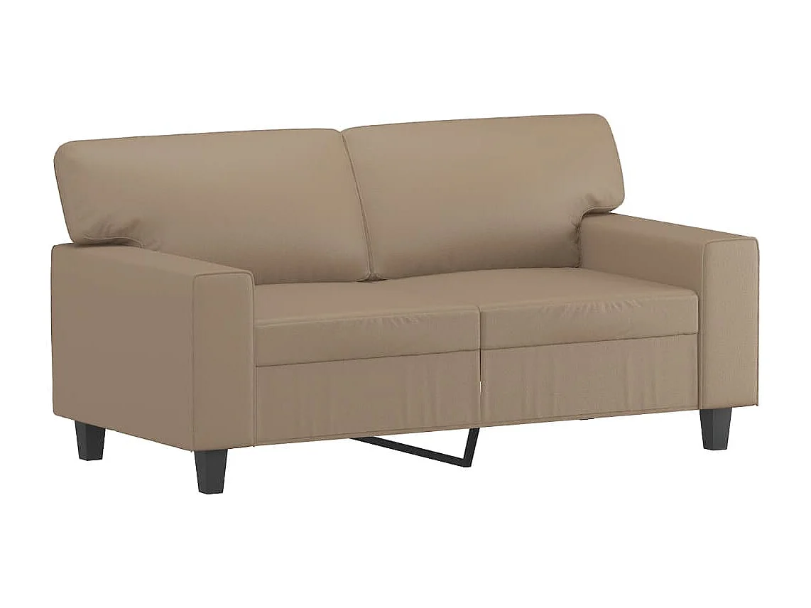 Canapé 2 places avec oreillers cappuccino 120 cm similicuir FR354651