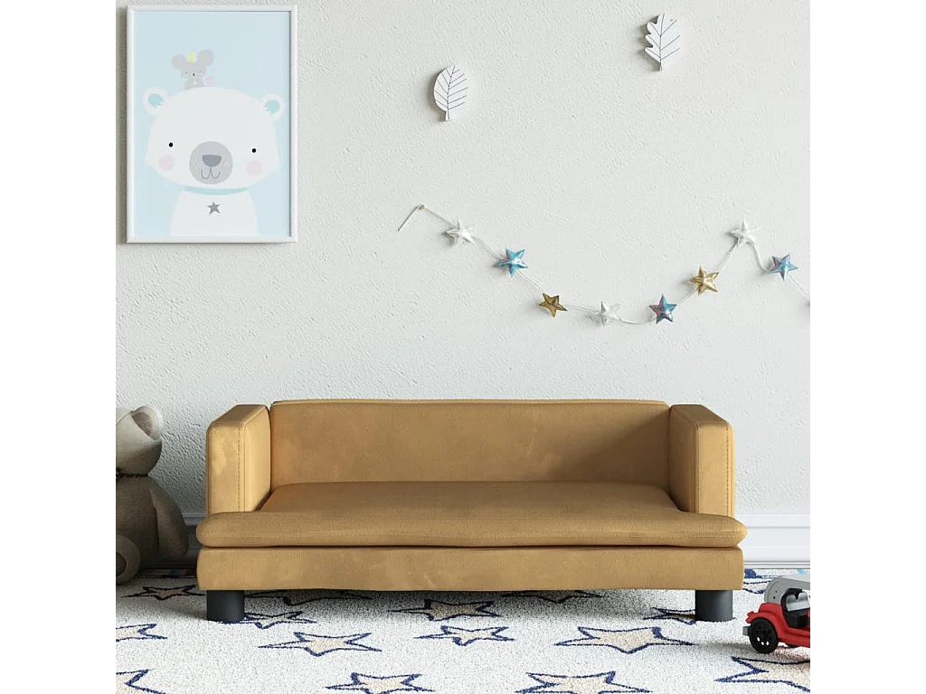 Canapé pour enfants marron 80x45x30 cm velours FR949240
