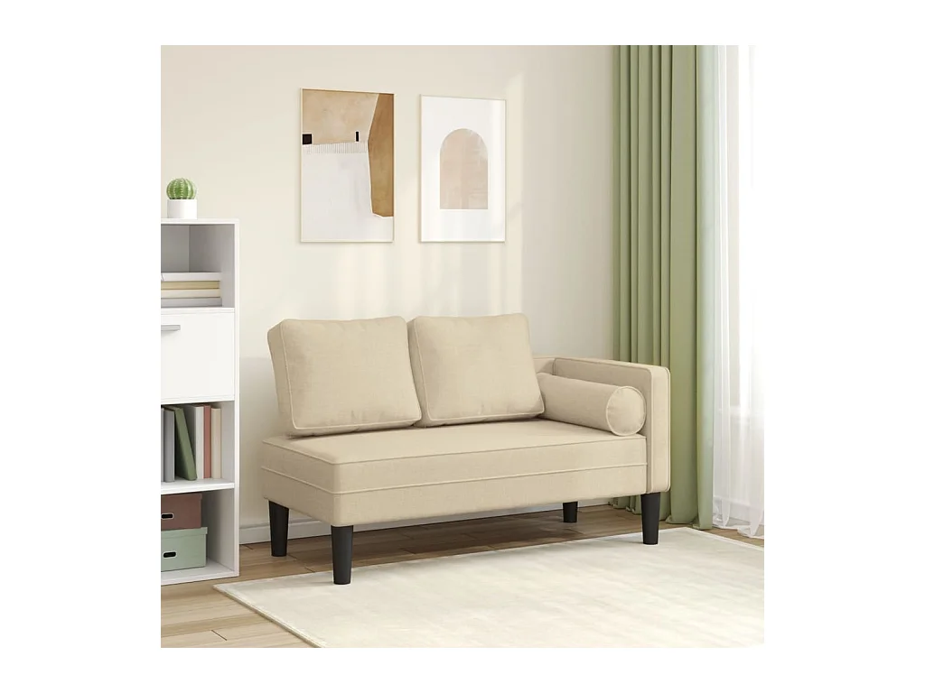 Canapé avec coussins crème tissu FR575261