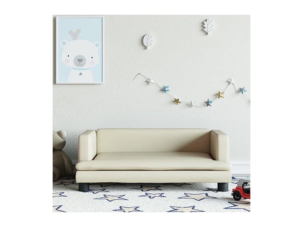 Canapé pour enfants crème 80x45x30 cm similicuir FR315538