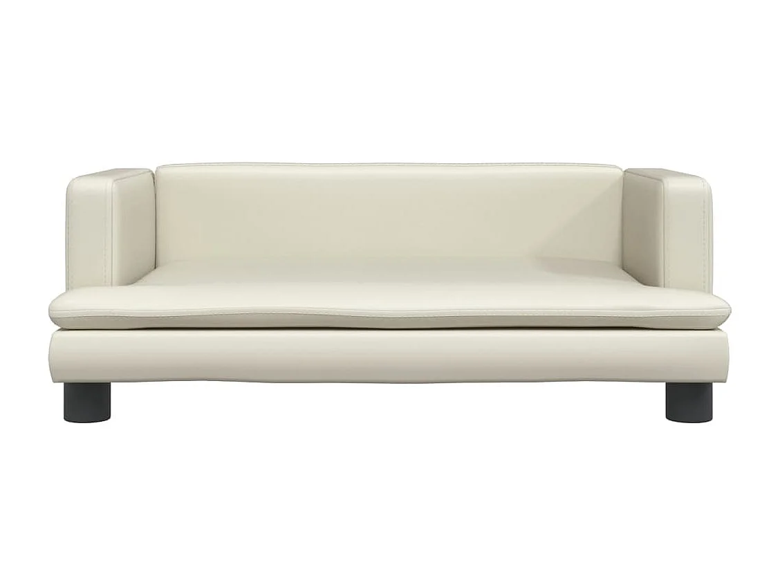 Kinderbank 80x45x30 cm kunstleer crèmekleurig BE287325