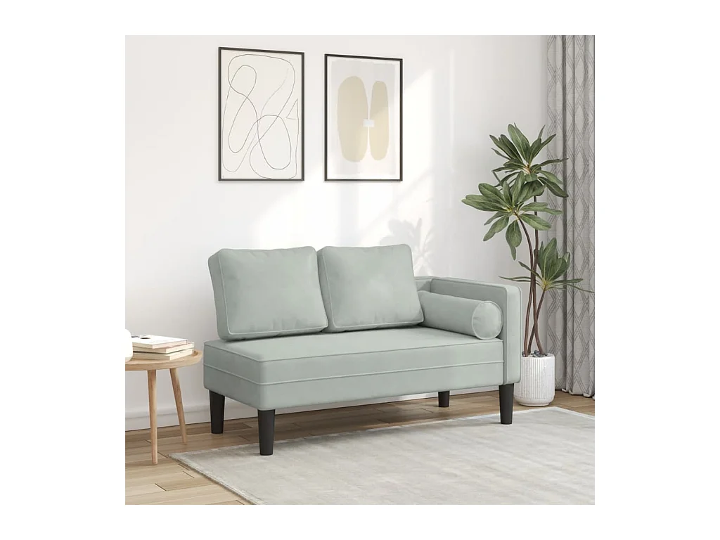 Canapé avec coussins gris clair velours FR726746