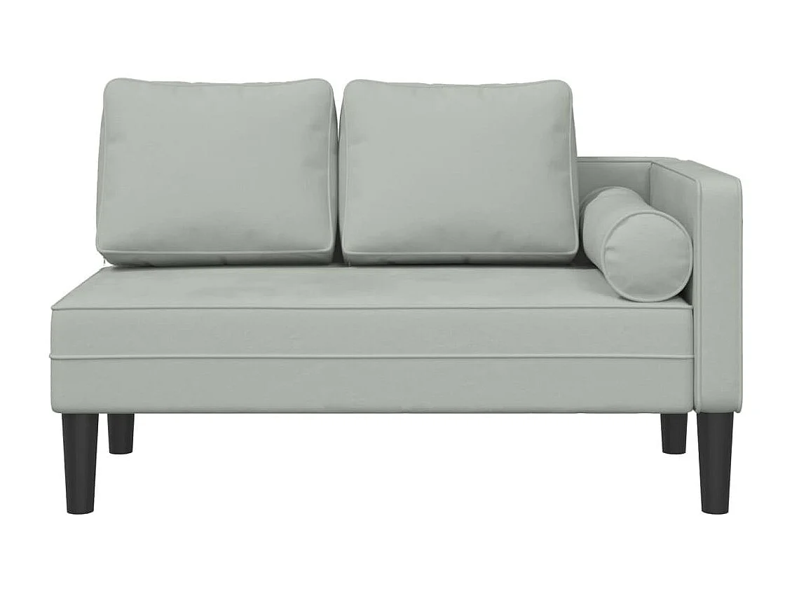 Chaise longue met kussens fluweel lichtgrijs BE737854