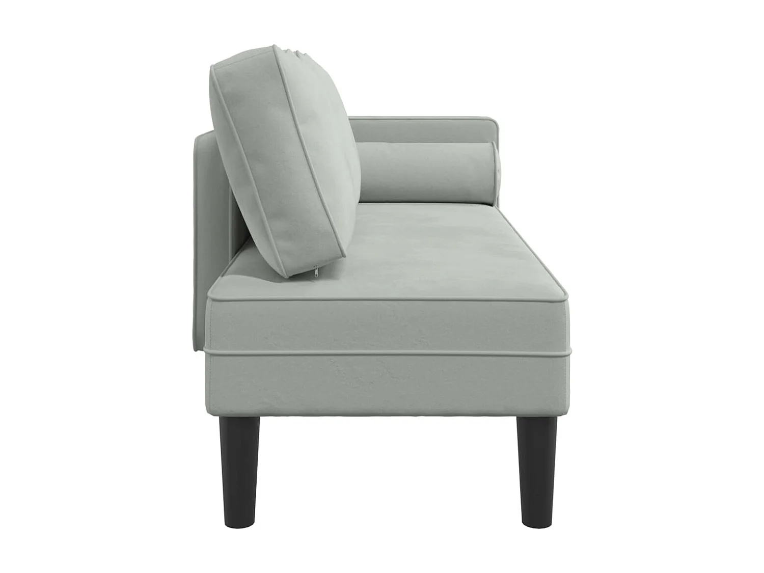 Chaise longue met kussens fluweel lichtgrijs BE737854