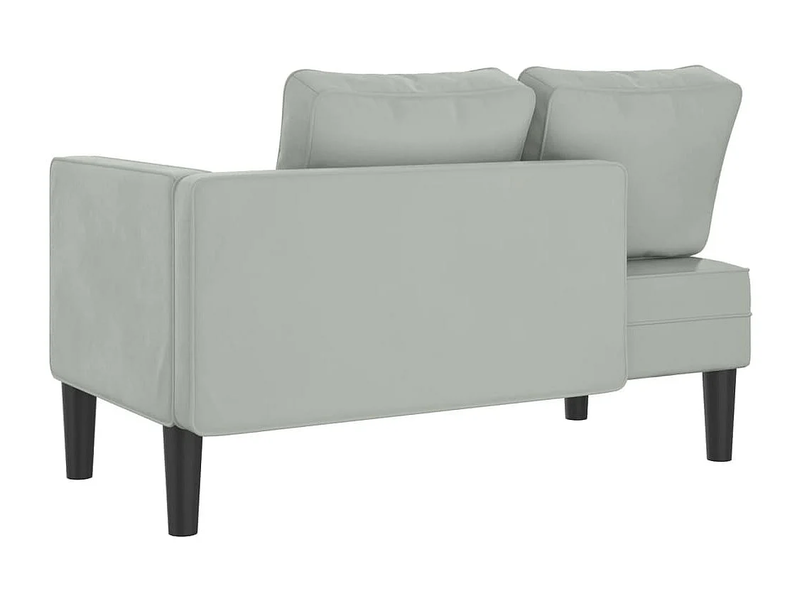 Chaise longue met kussens fluweel lichtgrijs BE737854