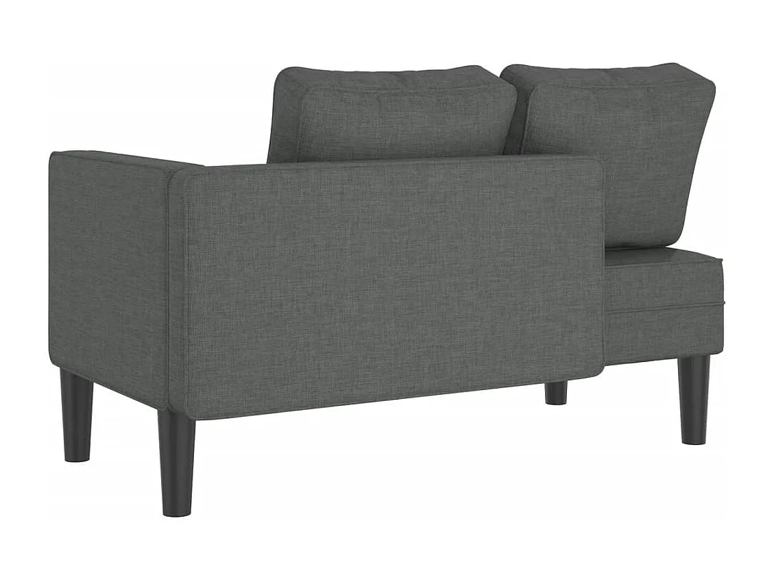 Chaise longue met kussens stof donkergrijs BE954281