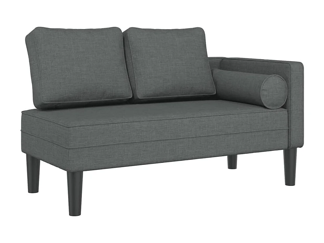 Chaise longue met kussens stof donkergrijs BE954281