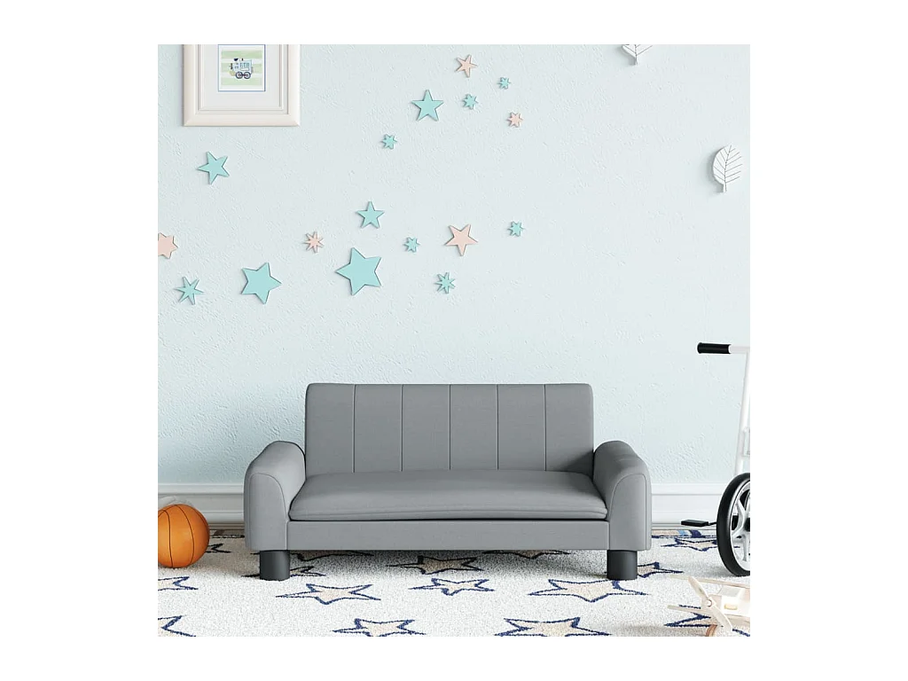 Canapé pour enfants gris clair 70x45x30 cm tissu FR287961