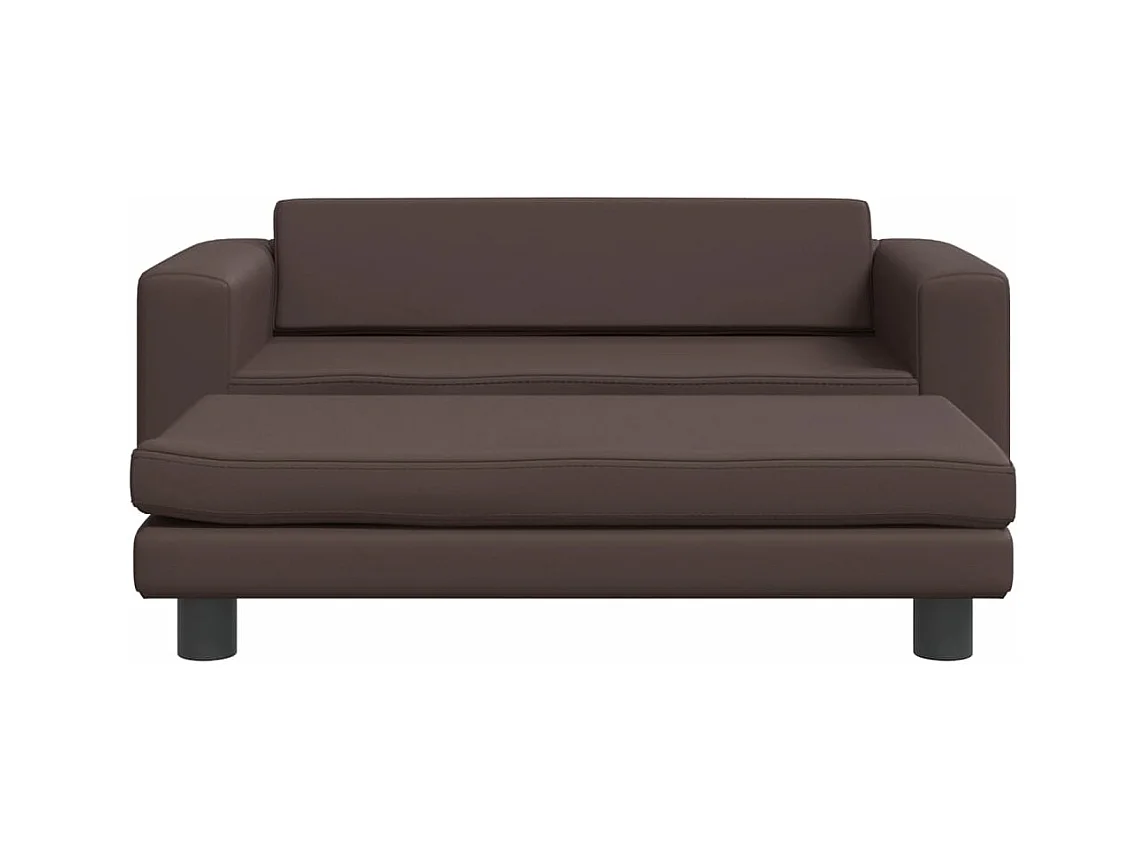 Canapé avec repose-pied pour enfants marron 100x50x30 cm FR611565
