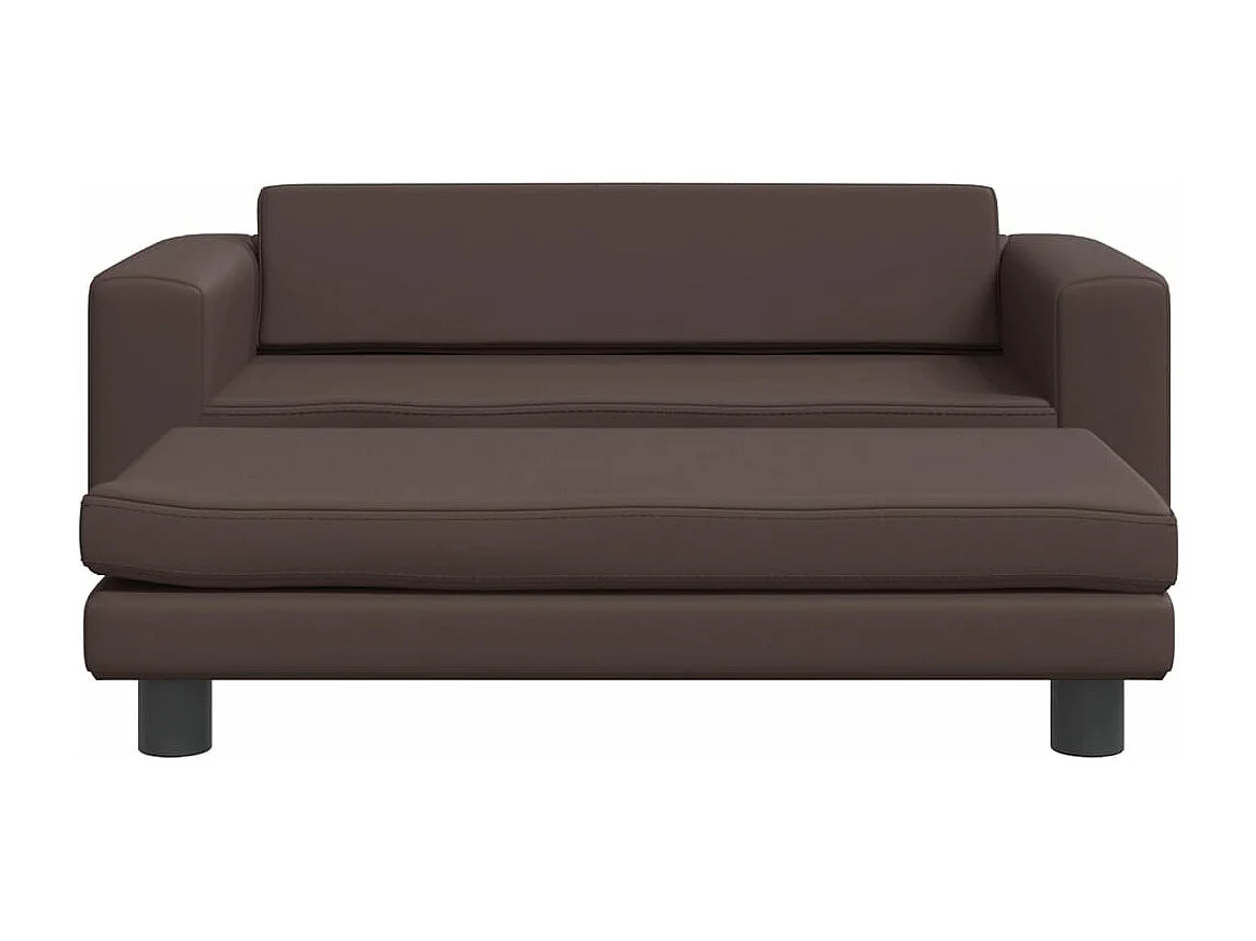 Canapé avec repose-pied pour enfants marron 100x50x30 cm FR611565
