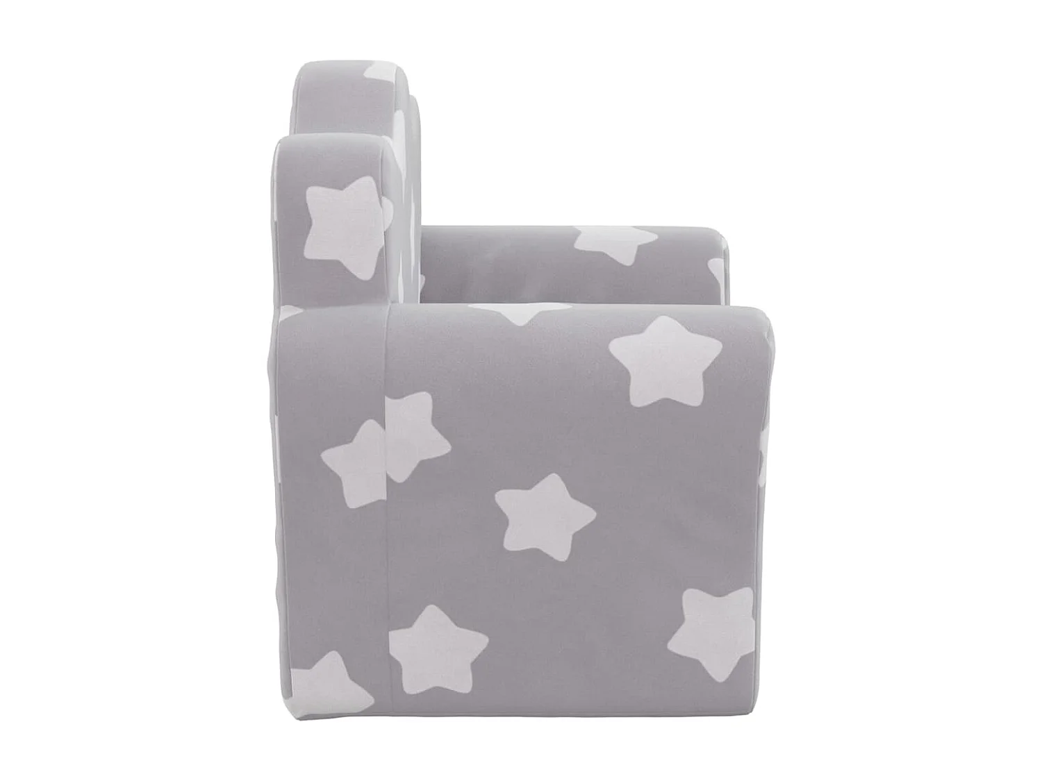 Canapé pour enfants gris clair avec étoiles peluche douce FR305424